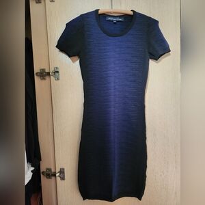 French Connection Blue Ribbed Bodycon Dress
